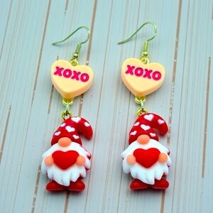 Heart Gnome Earrings for Valentine’s Day
